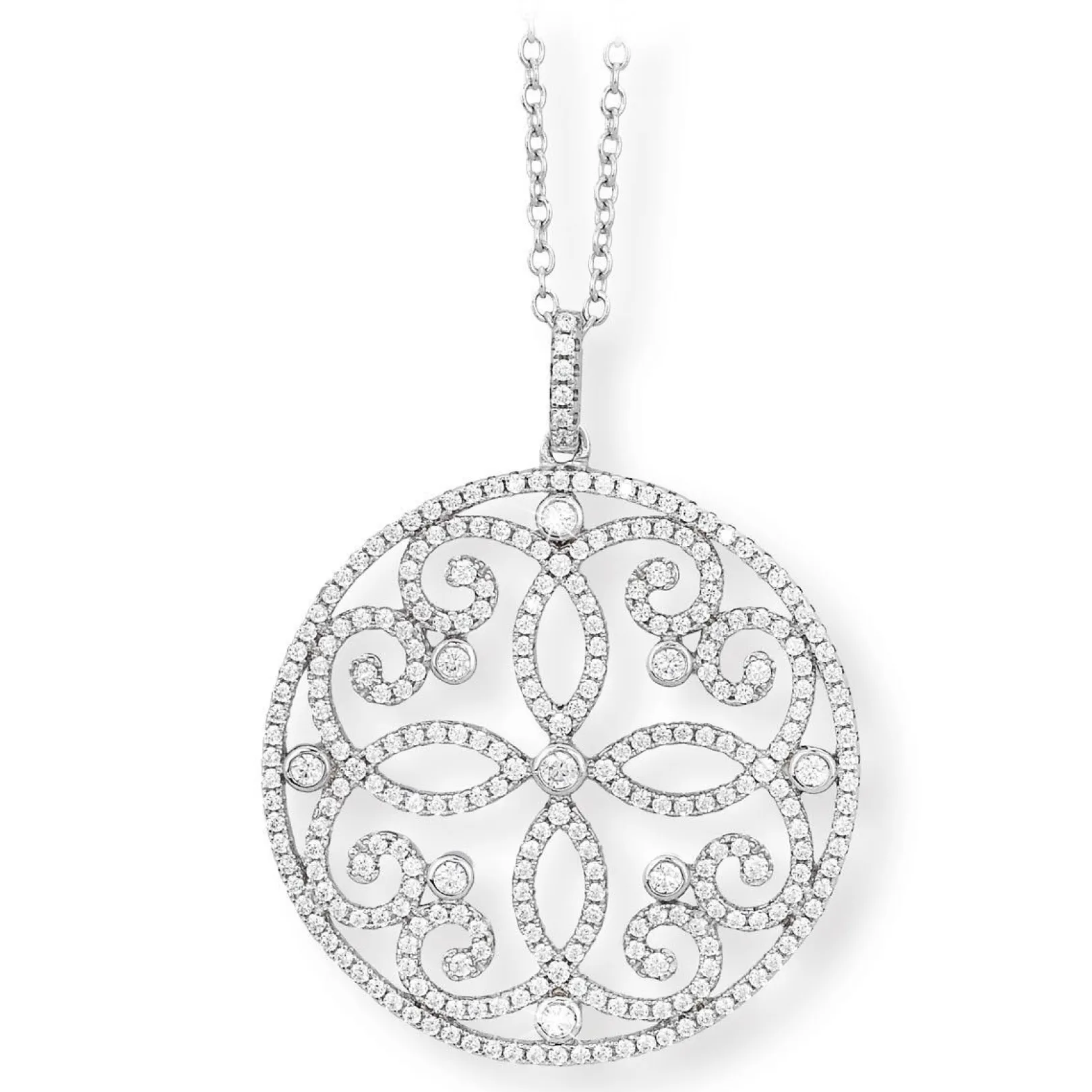 collana_donna_cerchio_in__0.webp Fashion Collana Donna Cerchio In Argento E Zirconi Gioielli | 553076 Donna Gioielli Moda Donna
