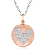 Best Collana Donna Chiama Angeli In Argento Rosato E Cuore Di Zirconi |  SFA156 Donna Gioielli Moda Donna