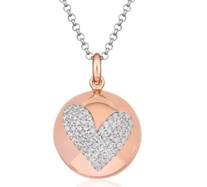 Best Collana Donna Chiama Angeli In Argento Rosato E Cuore Di Zirconi |  SFA156 Donna Gioielli Moda Donna