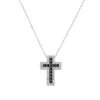 Best Collana Donna Doppia Croce Con Zirconi Bianchi E Neri Gioielli | CLCRREBBNZ1 Donna Gioielli Moda Donna