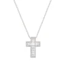 Outlet Collana Donna Doppia Croce Con Zirconi Bianchi Gioielli | CLCRREBBBZ1 Donna Gioielli Moda Donna