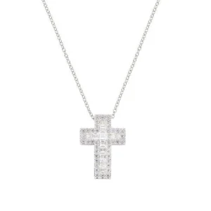Outlet Collana Donna Doppia Croce Con Zirconi Bianchi Gioielli | CLCRREBBBZ1 Donna Gioielli Moda Donna