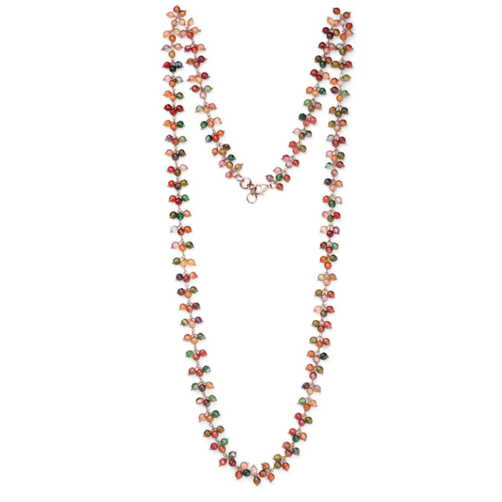 collana_donna_enjoy_argen_0.webp Fashion Collana Donna Enjoy Argento Rosa E Pietre Multicolor Mariacristinasterling | G4110R Donna Gioielli Moda Donna