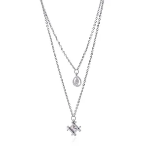 Hot Collana Donna In Acciaio A Doppio Filo Gioielli | BCO075PL Donna Gioielli Moda Donna