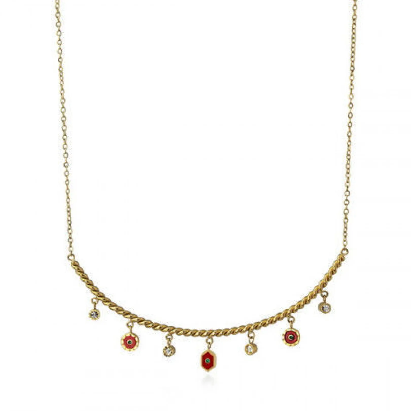 collana_donna_in_acciaio__0-30.webp Discount Collana Donna In Acciaio Con Pietre Gioielli | BCO145RO Donna Gioielli Moda Donna