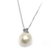 Outlet Collana Donna In Oro Bianco Diamanti E Perle Gioielli e Delucchi | CLNP11248 Donna Gioielli Donna