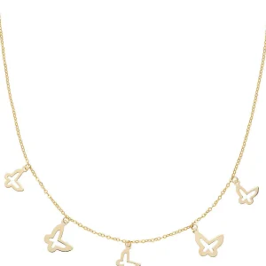 New Collana Donna In Oro Con Farfalle Gioielli |  AU9CLMFAG Donna Gioielli Moda Donna