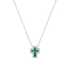 Hot Collana Donna Mini Croce Con Zirconi Bianchi E Verdi Gioielli | CLCRREBBVZ3 Donna Gioielli Moda Donna