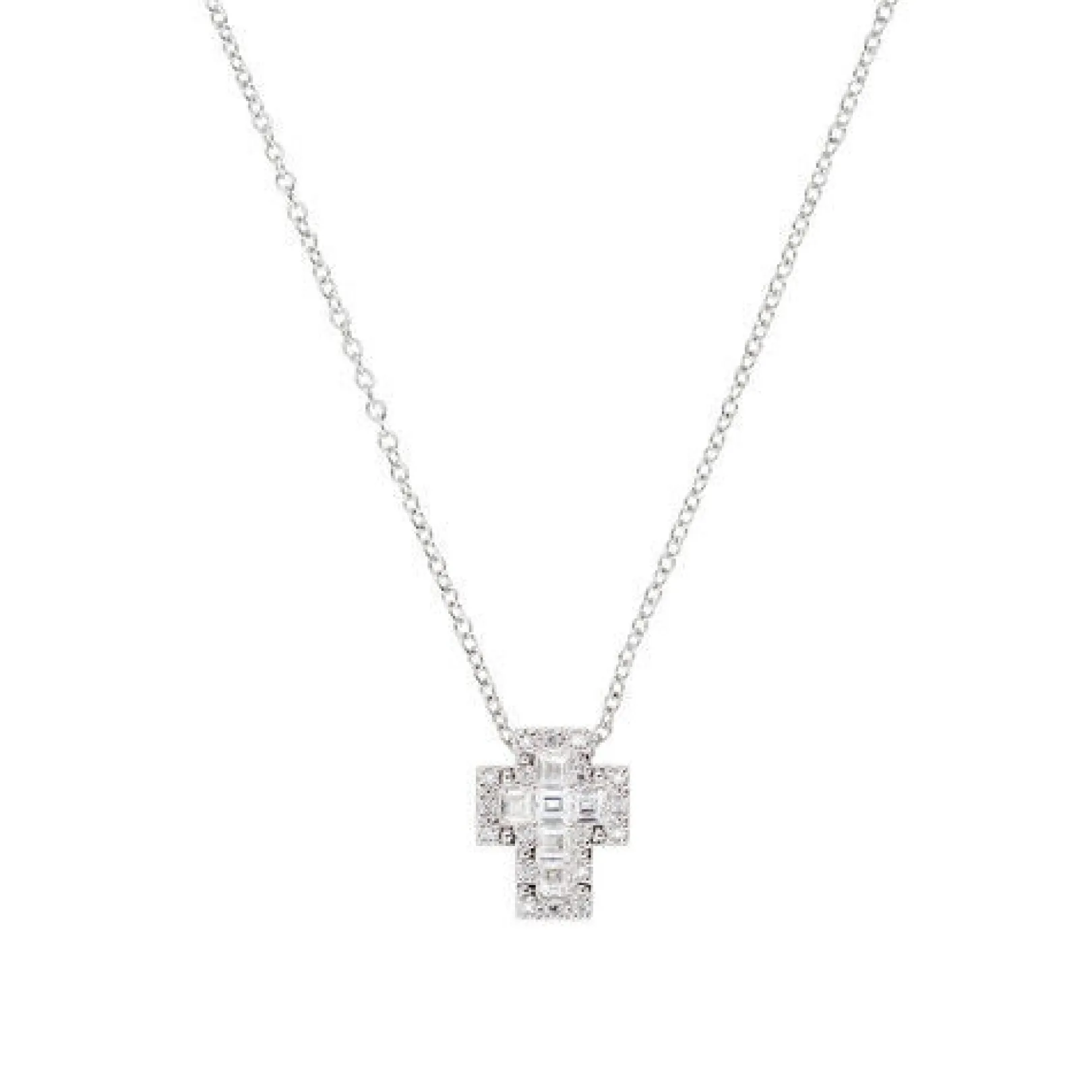 collana_donna_mini_croce__0-2.webp Sale Collana Donna Mini Croce Con Zirconi Bianchi Gioielli | CLCRREBBBZ3 Donna Gioielli Moda Donna