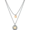 Fashion Collana Donna Objects Glitter Coin Con Ciondolo Farfalla | CL-601 Donna Gioielli Moda Donna