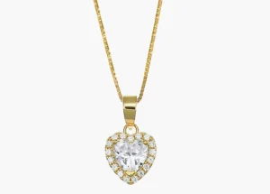 New Collana Dorata Cuore dell'Oceano Bianco | CLTICGB Donna Gioielli Moda Donna