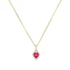 Clearance Collana Dorata Cuore Rubino | CLTICSGRZ Donna Gioielli Moda Donna
