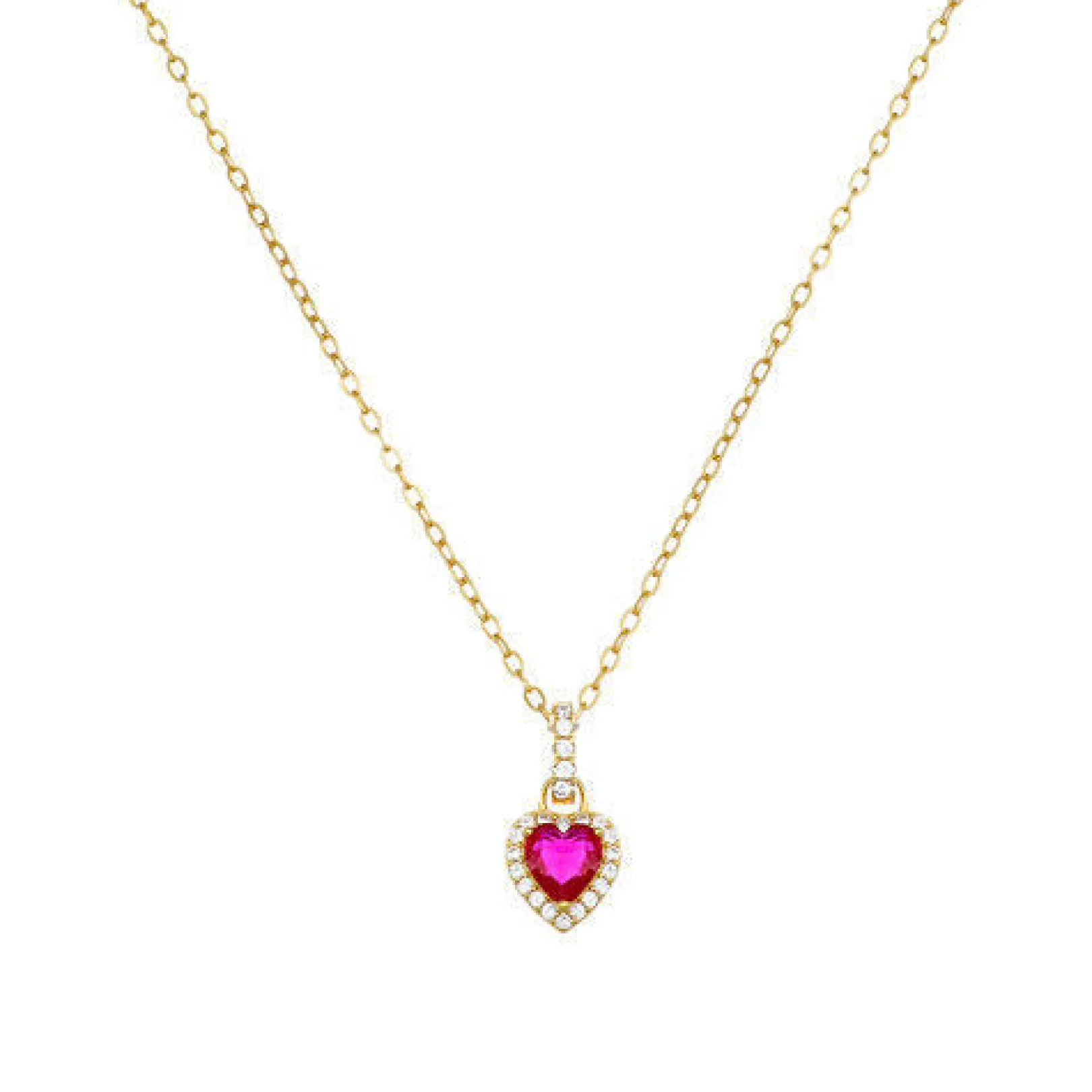 collana_dorata_cuore_rubi_0.webp Clearance Collana Dorata Cuore Rubino | CLTICSGRZ Donna Gioielli Moda Donna