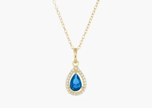 Fashion Collana Dorata Goccia di Luce Blu |  CLPGOGBBLZ Donna Gioielli Moda Donna