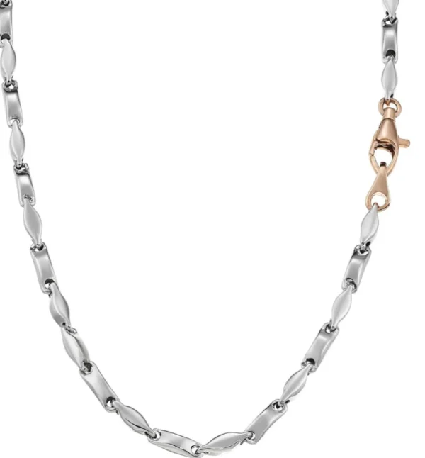 Sale Collana In Oro Bianco E Oro Rosè | EC508BR-50 Uomo Gioielli Uomo