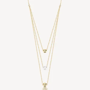 Fashion Collana Multifilo Dorata In Acciaio E Perle Di Conchiglia Perfect Brosway | BPC08 Donna Gioielli Moda Donna