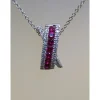 Online Collana Recarlo Decò in Oro Biaco con Diamanti e Rubini P10FM001/RB Donna Gioielli Donna