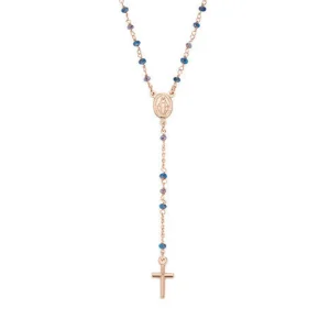 Fashion Collana Rosario Cristalli Blu E Tortora Gioielli | CRO10RBLTO4 Donna Gioielli Moda Donna