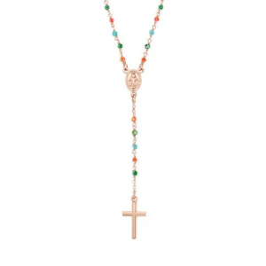 Sale Collana Rosario Multicolore Gioielli Amen Rosari | CRO10RCVT4 Donna Gioielli Moda Donna