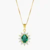 Discount Collana Royal Lady Dorata con Zircone Verde Smeraldo | CLLDGGBVE Donna Gioielli Moda Donna