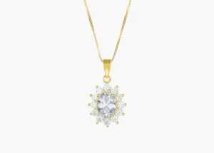 New Collana Royal Lady Dorata con Zircone Bianco | CLLDGGBB Donna Gioielli Moda Donna