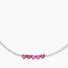 New Collana Tennis Cinque Cuori Rubino | CLT5CUBRBZ Donna Gioielli Moda Donna