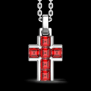 Online Collana Uomo  Catena In Argento Con Pietre Naturali Gioielli | ESC164-RO Uomo Gioielli Moda Uomo