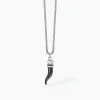 New Collana Uomo Con Cornetto Smaltato Nero Gioielli | 251647 Uomo Gioielli Moda Uomo