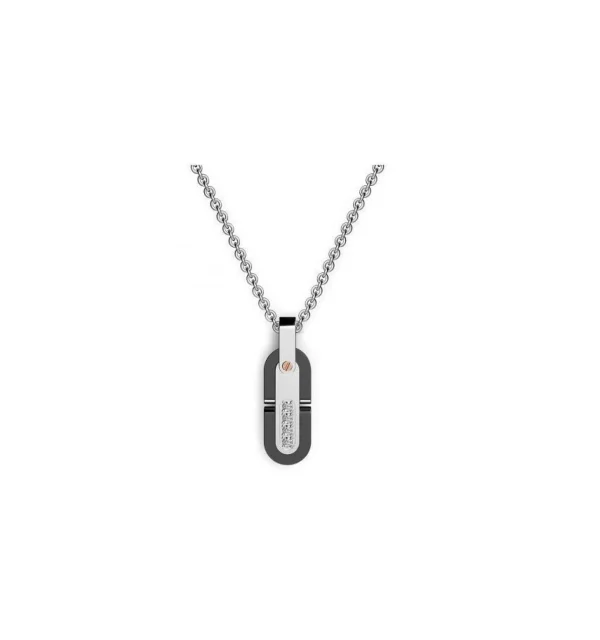 Online Collana Uomo In Acciaio E Zirconi Gioielli Hi-Teck | EHC086 Uomo Gioielli Moda Uomo
