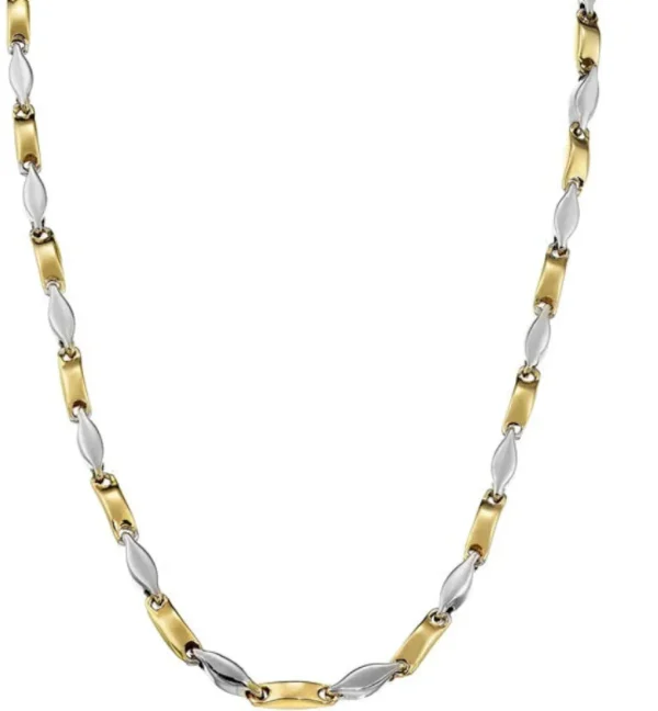 Fashion Collana Uomo In Oro Bianco E Giallo | EC508BG-50 Uomo Gioielli Uomo