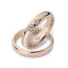 Best Fedi Nuziali In Oro Rosa Con Cuore Di DIamanti | 3269UR - 3269DR Fedi Nuziali