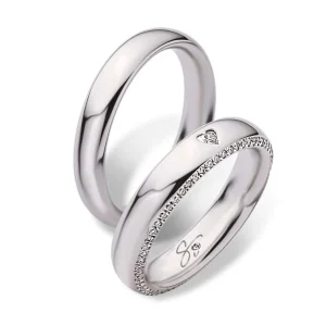 Discount Fedi Nuziali In Oro Bianco Con Diamanti | 3268UB - 3268DB Fedi Nuziali