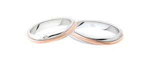 Online Fedi Nuziali In Oro Bianco e Oro Rosa | 3115DBR Fedi Nuziali