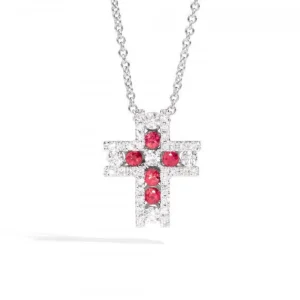 Hot Girocollo Croce In Oro Diamanti E Rubini Gioielli Decò | P10CR845/RB-45 Donna Gioielli Donna