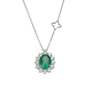 Discount Girocollo Donna Smeraldo E Diamanti Gioielli | P79CC001/SM025-45 Donna Gioielli Donna