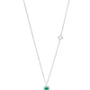 New Girocollo In Oro Bianco Diamanti E Smeraldo Gioielli Camelia | P77CC001/SM-45 Donna Gioielli Donna
