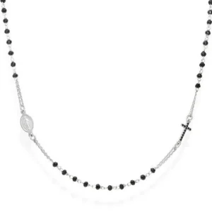 New Girocollo Rosario Donna Con Cristalli e Zirconi Neri | CRO25BNZ3 Donna Gioielli Moda Donna