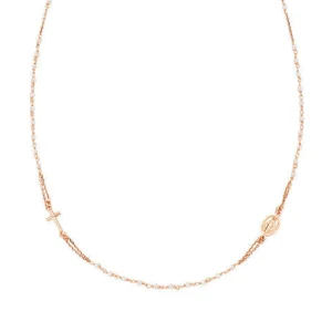 New Girocollo Rosario Donna Cristalli Latte Gioielli | CRO10RBI3 Donna Gioielli Moda Donna