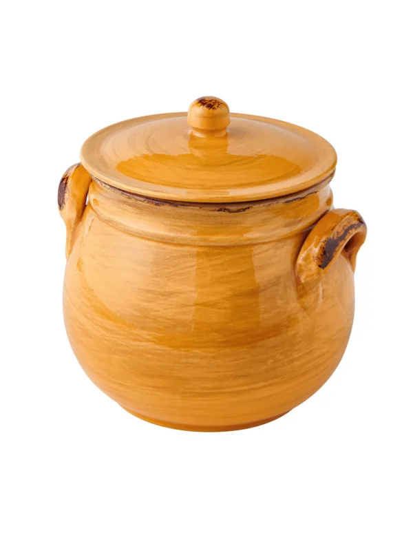New Gialla Con Coperchio Terracotta Da Fuoco Brandani | 52263 Cucina&techno