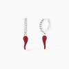 Outlet Orecchini A Cerchio Con Cornetto Pendente Gioielli |  563783 Donna Gioielli Moda Donna