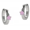 Sale Orecchini A Cerchio Con Stella Rosa Nanan | NAN0150 Gioielli Moda Bimbi