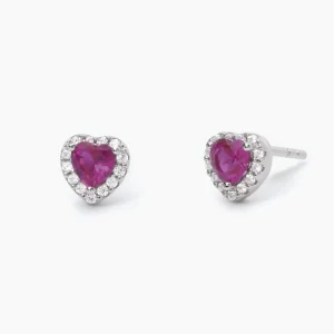 Fashion Orecchini A Cuore Con Rubino Gioielli | 563543 Donna Gioielli Moda Donna