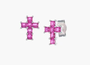 Hot a Lobo Croce di Zirconi Rubino Gioielli Amen | ECQBR Donna Gioielli Moda Donna