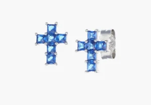 Hot a Lobo Croce di Zirconi Blu Gioielli Amen | ECQBBL Donna Gioielli Moda Donna