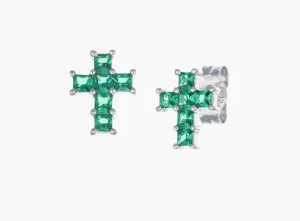 New a Lobo Croce di Zirconi Verdi Gioielli Amen | ECQBVE Donna Gioielli Moda Donna