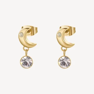 Best Orecchini Chakra Luna Finitura In Oro Gioielli | BHKE181 Donna Gioielli Moda Donna