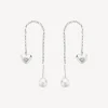 Discount Orecchini Chakra Saliscendi Cuore Con Perla Gioielli | BHKE186 Donna Gioielli Moda Donna