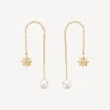 Discount Orecchini Chakra Saliscendi Con Rosa Dei Venti Finitura Oro Gioielli | BHKE185 Donna Gioielli Moda Donna