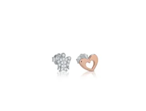 New Orecchini Con Angelo Pavè E Cuore In Argento Rosato Giannotti | GIA397 Donna Gioielli Moda Donna