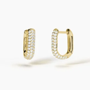 Fashion Orecchini Donna In Argento Dorato Con Pavè Gioielli | 563729 Donna Gioielli Moda Donna